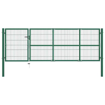 Garden Gate with Posts Steel 350 x 100 cm
