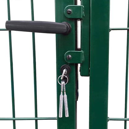 Garden Gate with Posts Steel 350 x 140 cm