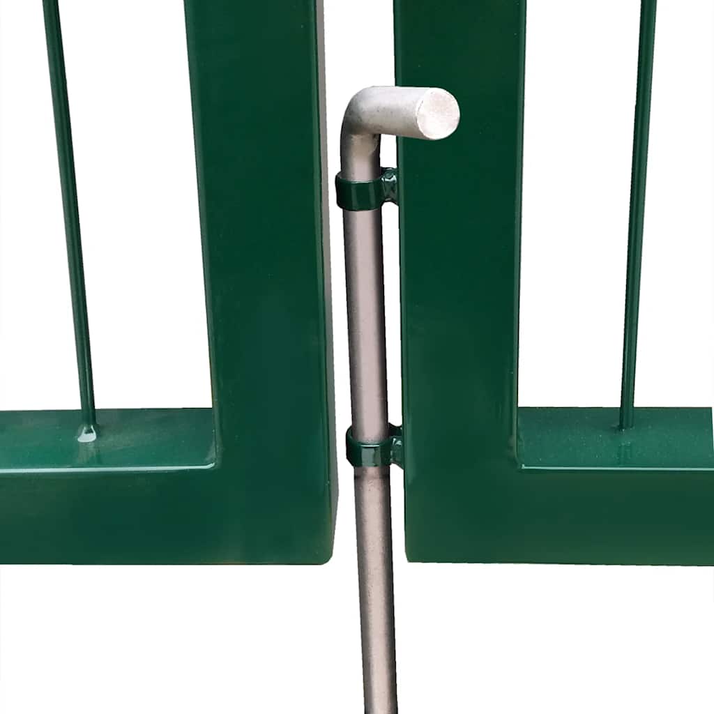 Garden Gate with Posts Steel 350 x 140 cm