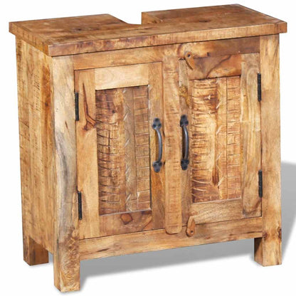 243462 vidaXL Bathroom Vanity Cabinet with Mirror Solid Mango Wood 4
