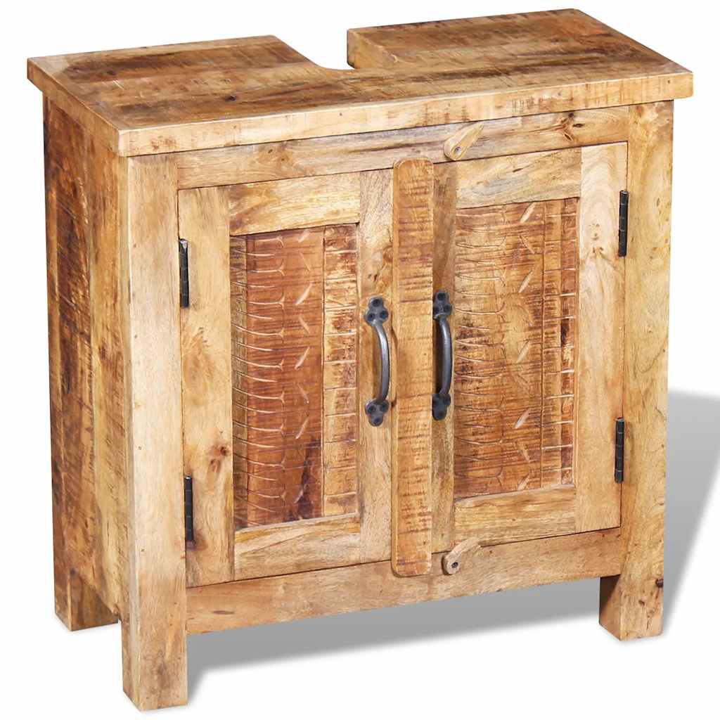 243462 vidaXL Bathroom Vanity Cabinet with Mirror Solid Mango Wood 5