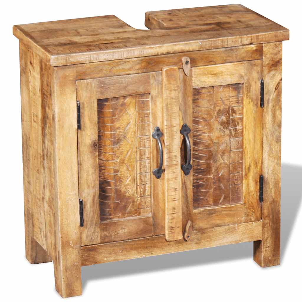 243462 vidaXL Bathroom Vanity Cabinet with Mirror Solid Mango Wood 6