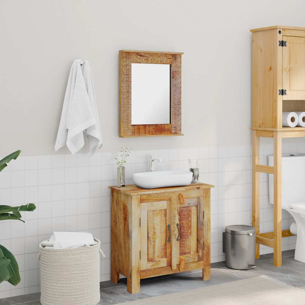 243462 vidaXL Bathroom Vanity Cabinet with Mirror Solid Mango Wood 1