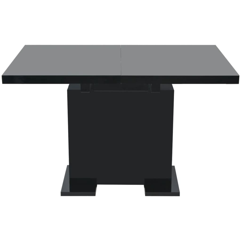 vidaXL Kitchen Table | Glossy Black | MDF, Steel | Extendable | Dining Table 5