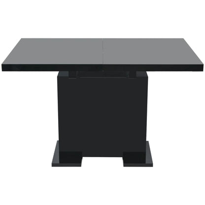 vidaXL Kitchen Table | Glossy Black | MDF, Steel | Extendable | Dining Table 5