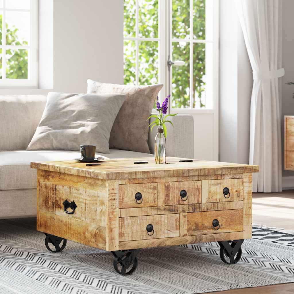 Coffee Table Reclaimed Wood 70x70x38 cm Brown
