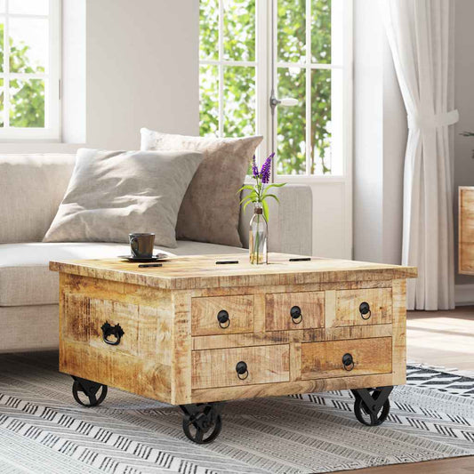 Coffee Table Reclaimed Wood 70x70x38 cm Brown