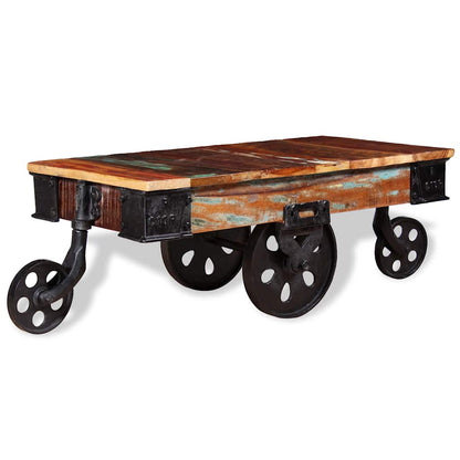 243980 vidaXL Coffee Table Reclaimed Wood 90x45x35 cm 3