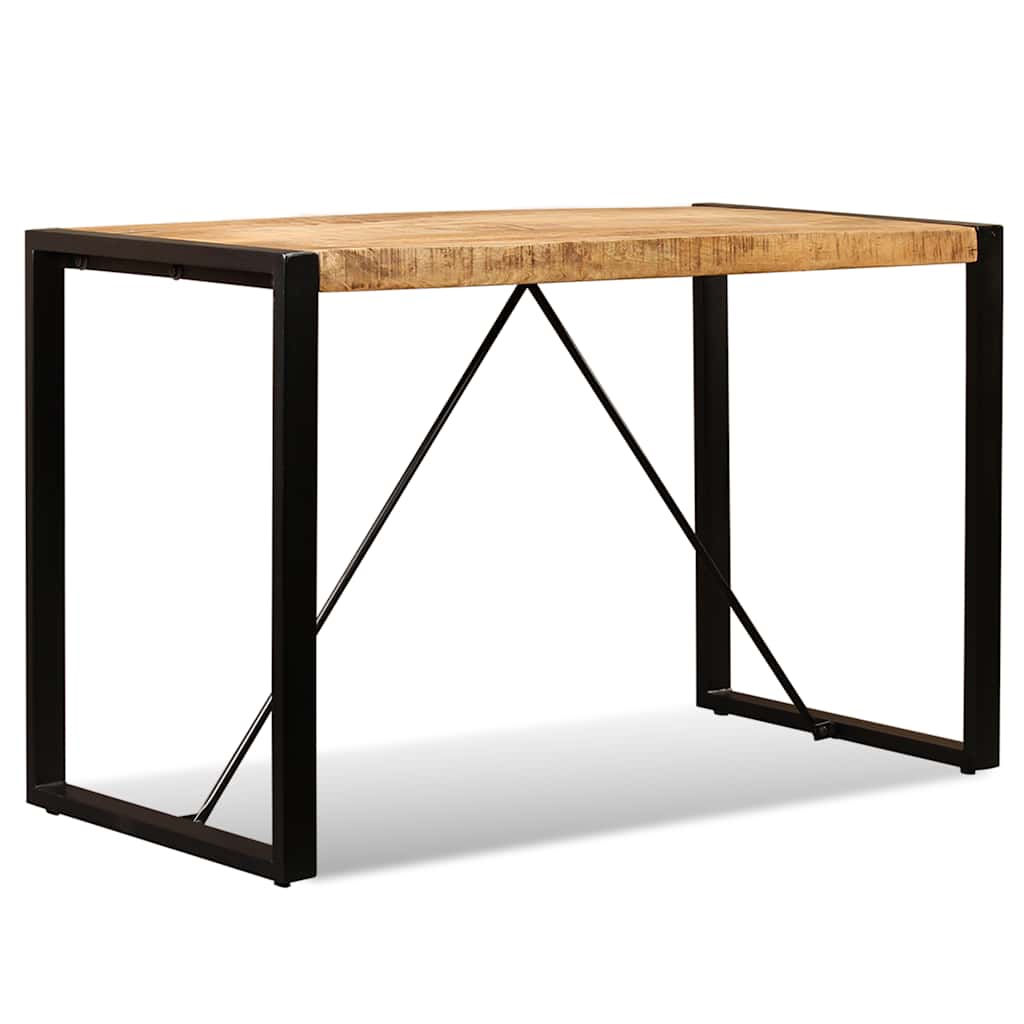 Dining Table 120 cm Black Height 76 cm Solid rough mango wood