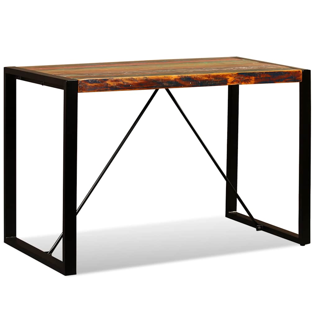 Dining Table 120 cm Black Height 76 cm Solid reclaimed wood