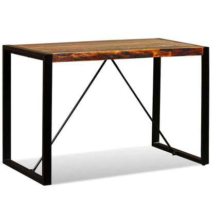 Dining Table 120 cm Black Height 76 cm Solid reclaimed wood