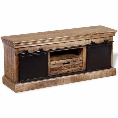 244019 vidaXL TV Cabinet with 2 Sliding Doors Solid Mango Wood 110x30x45 cm 2