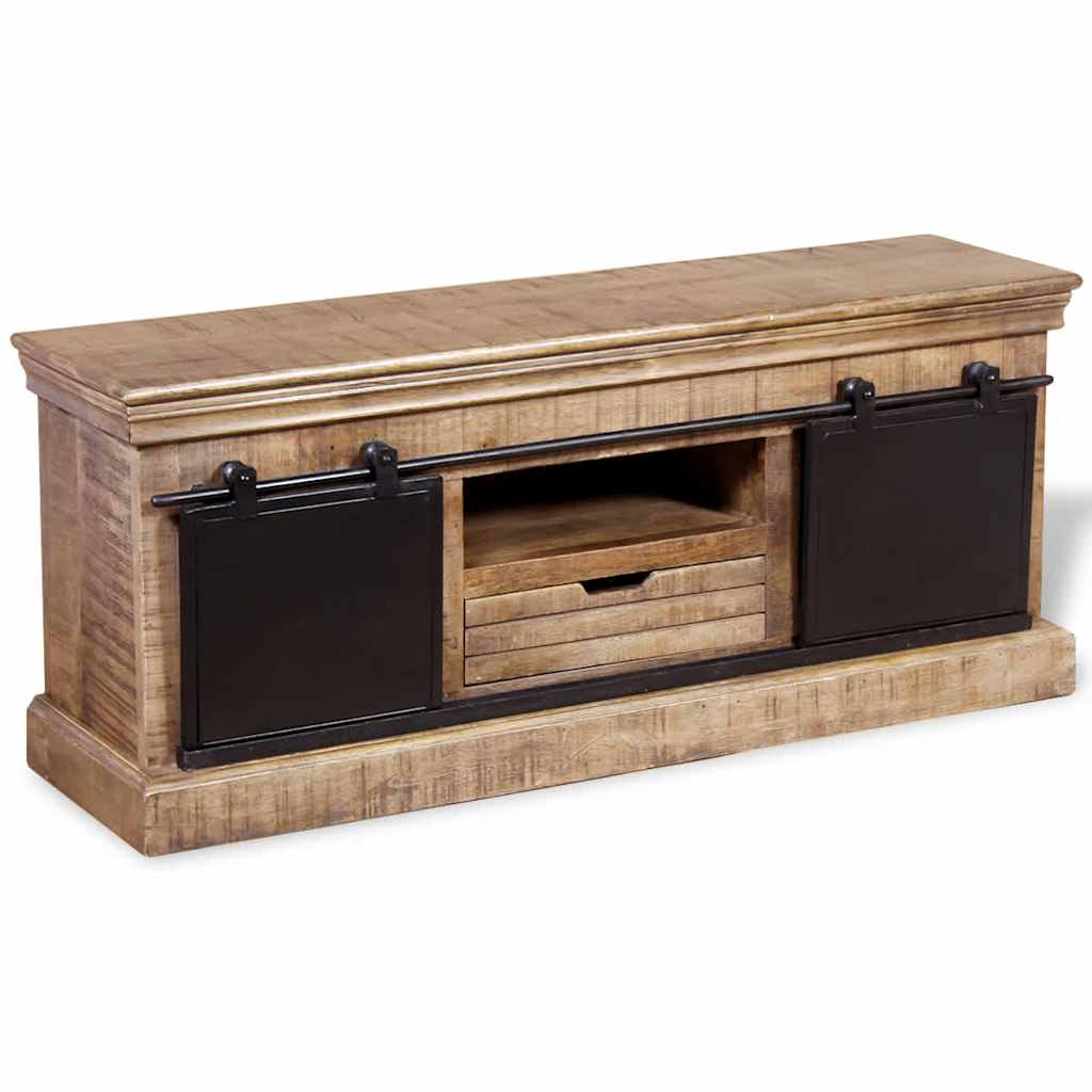 244019 vidaXL TV Cabinet with 2 Sliding Doors Solid Mango Wood 110x30x45 cm 3