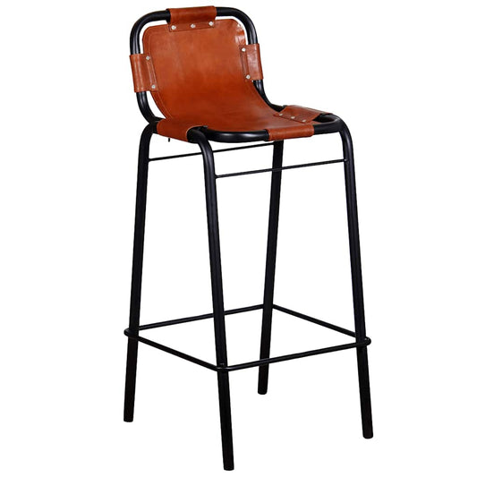 vidaXL Bar Stools 2 pcs Real Leather 2