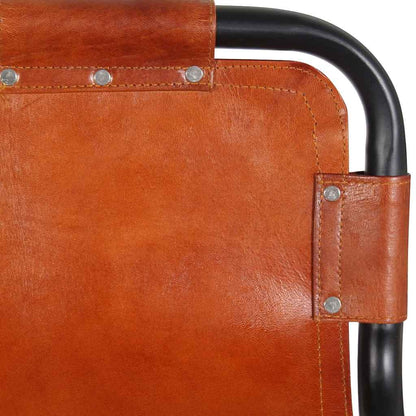 vidaXL Bar Stools 2 pcs Real Leather 4