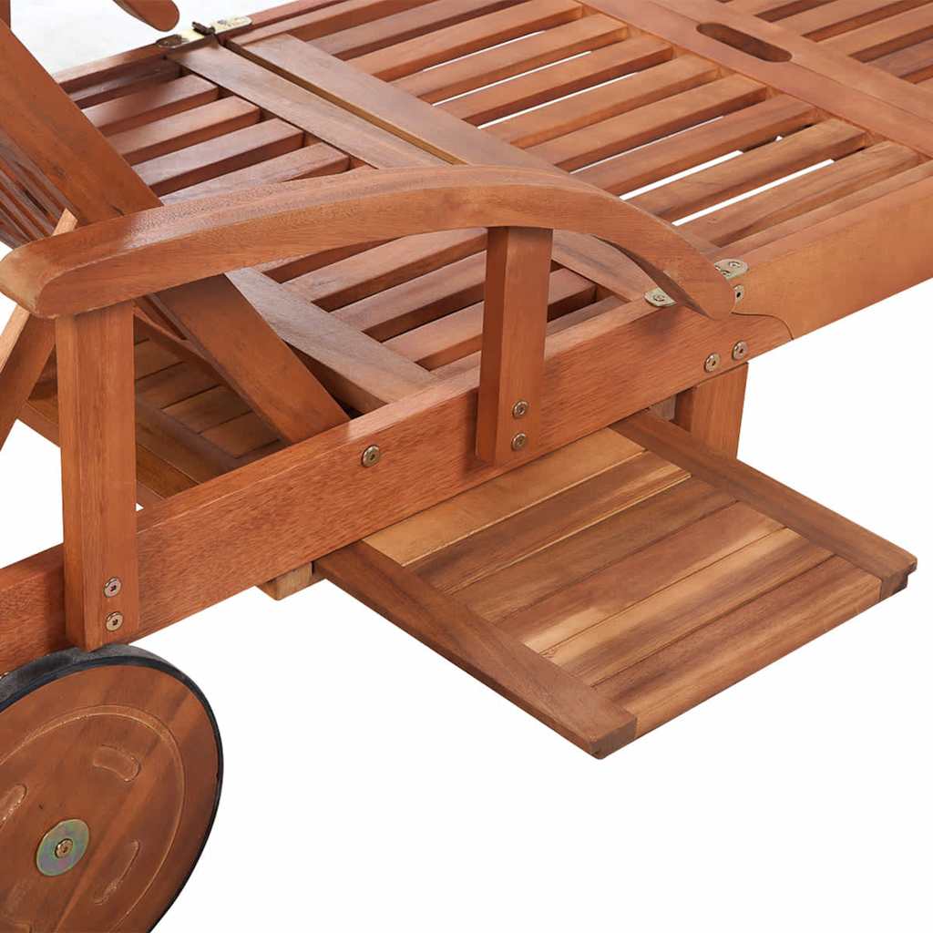 vidaXL Sun Loungers 2 pcs with Table Solid Acacia Wood 6
