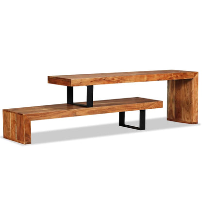 vidaXL TV Stand | Unique natural wood grain | Solid Acacia Wood | Medium 2