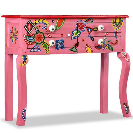 vidaXL Console Table | Multicolour (pink tone) | Solid Mango Wood 1