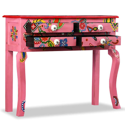vidaXL Console Table | Multicolour (pink tone) | Solid Mango Wood 2