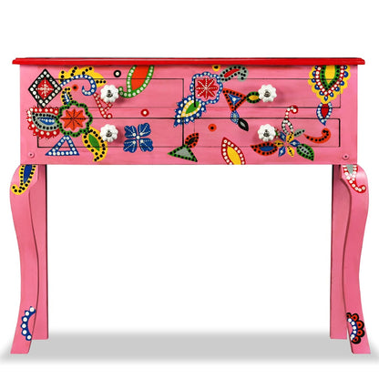 vidaXL Console Table | Multicolour (pink tone) | Solid Mango Wood 3
