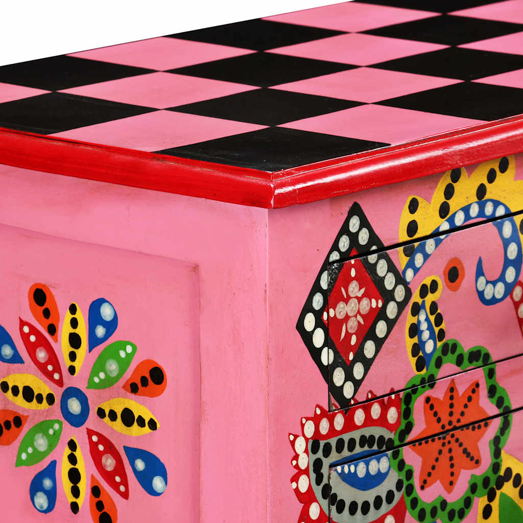 vidaXL Console Table | Multicolour (pink tone) | Solid Mango Wood 6