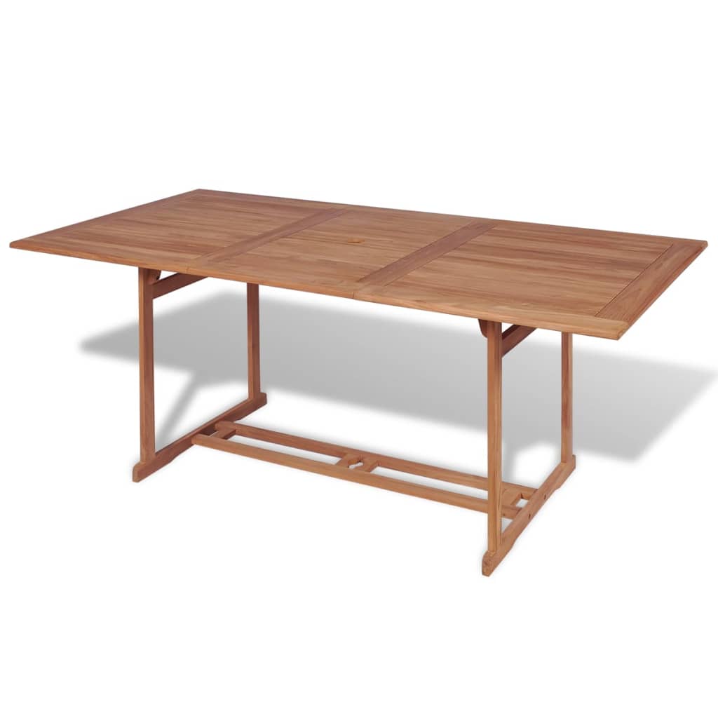 vidaXL Garden Table 180x90x75 cm Solid Teak Wood 1