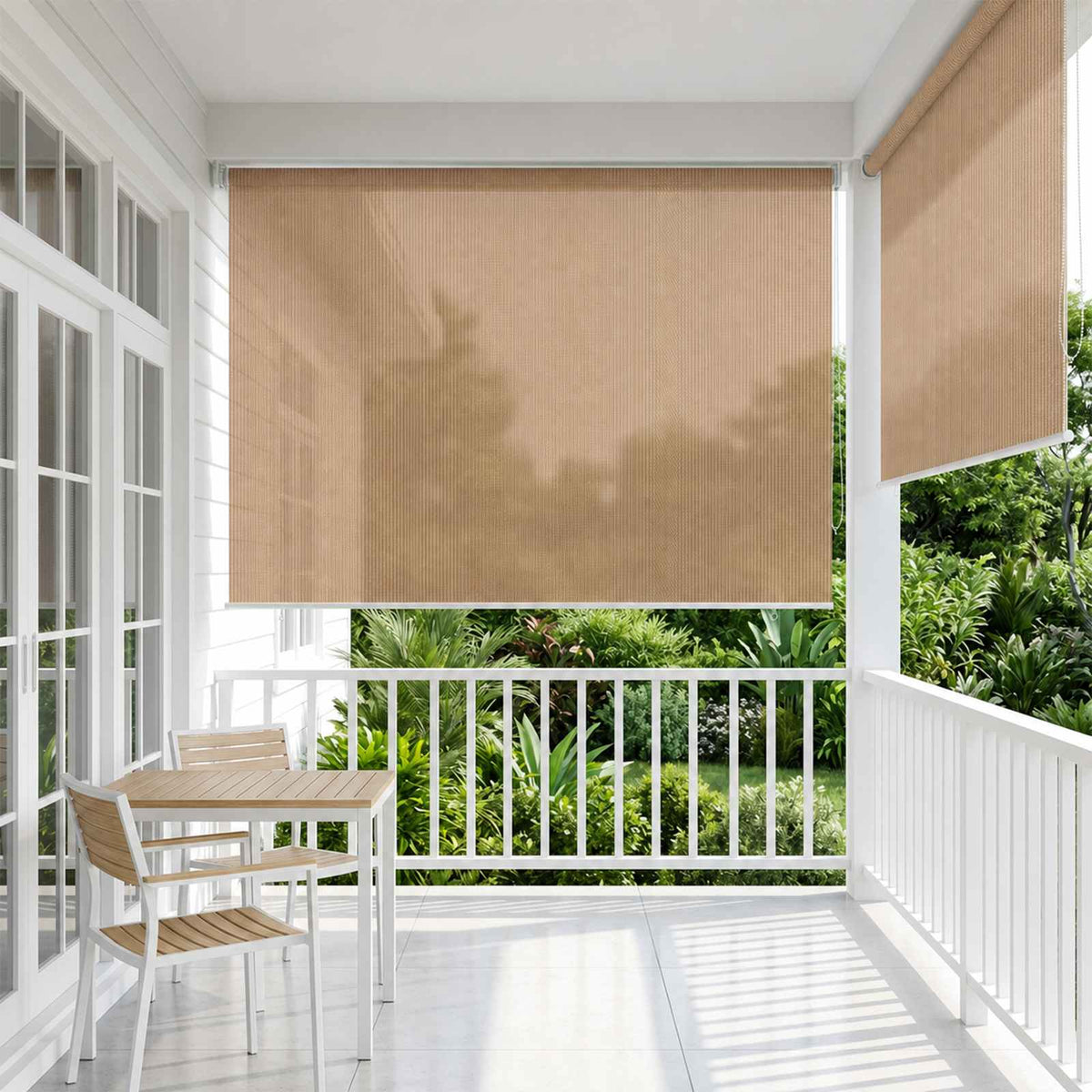 Outdoor Roller Blind 65(W)x140(H) Beige 200 cm