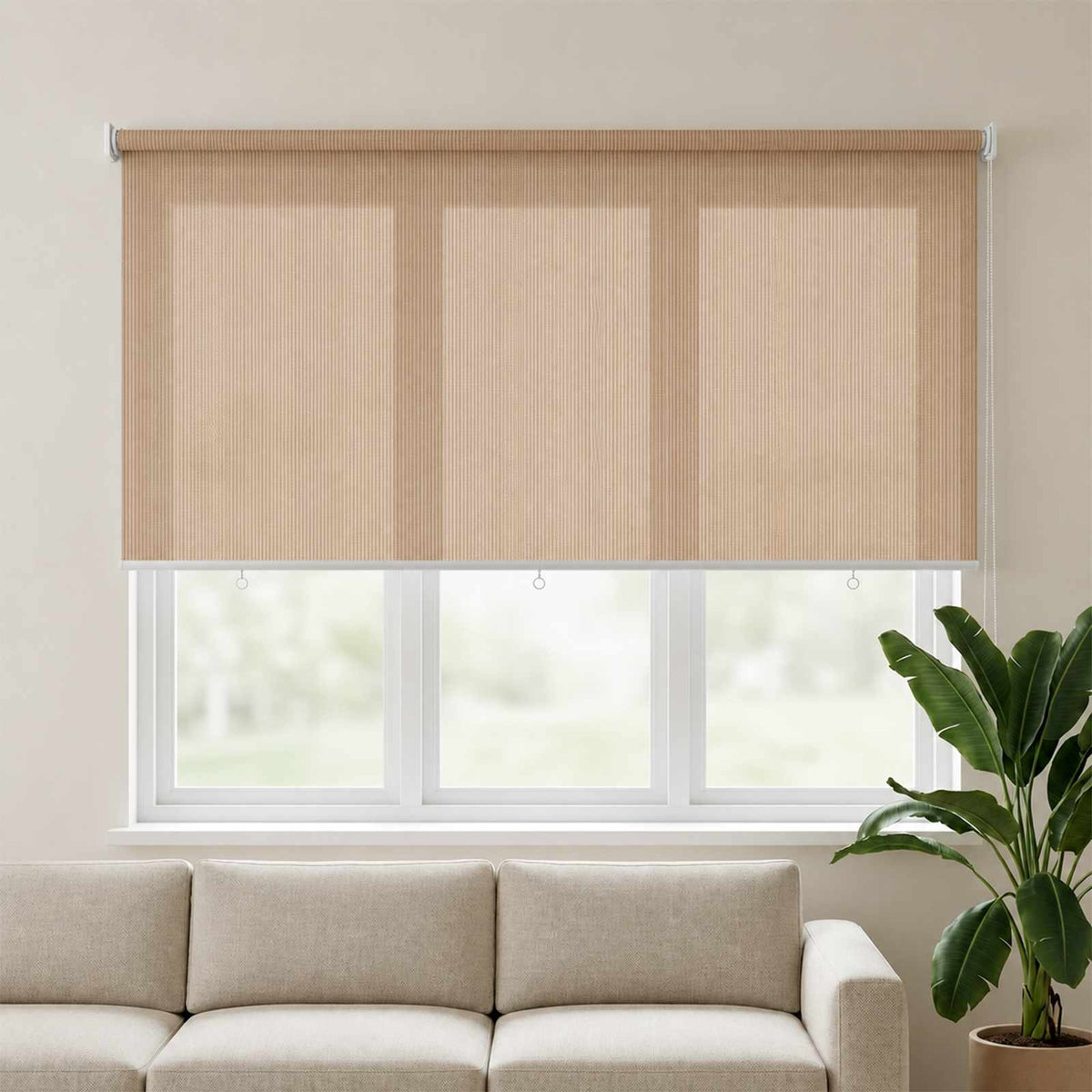 Outdoor Roller Blind 65(W)x140(H) Beige 220 cm