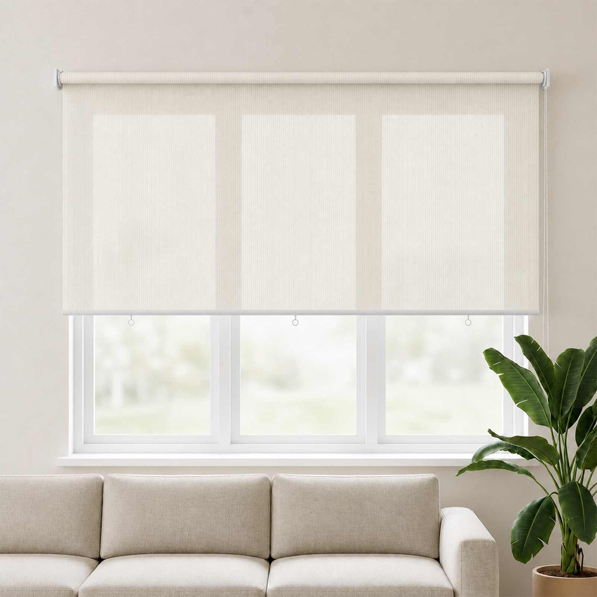 Outdoor Roller Blind 105(W)x140(H) Cream 220 cm
