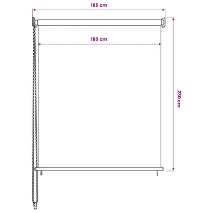 Outdoor Roller Blind 185(W)x230(H) Width 180 cm Anthracite