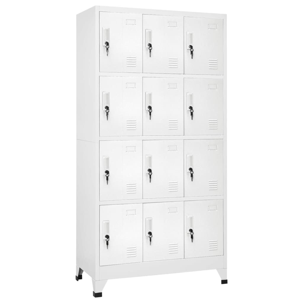 vidaXL Locker Cabinet with 12 Compartments 90x45x180 cm 1