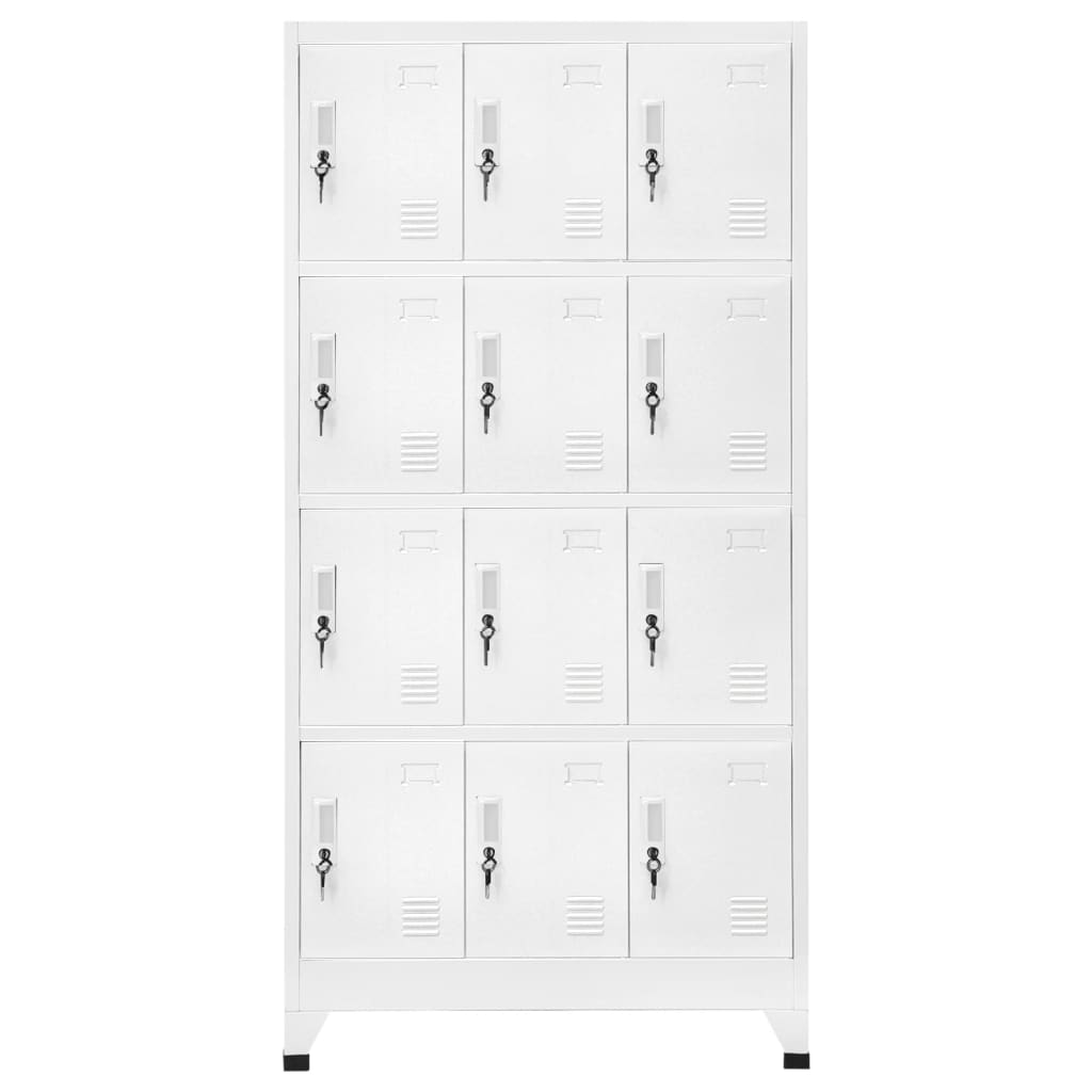 vidaXL Locker Cabinet with 12 Compartments 90x45x180 cm 2