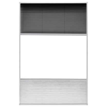 Plisse Insect Screen for Windows Aluminium with Shade White 120 cm