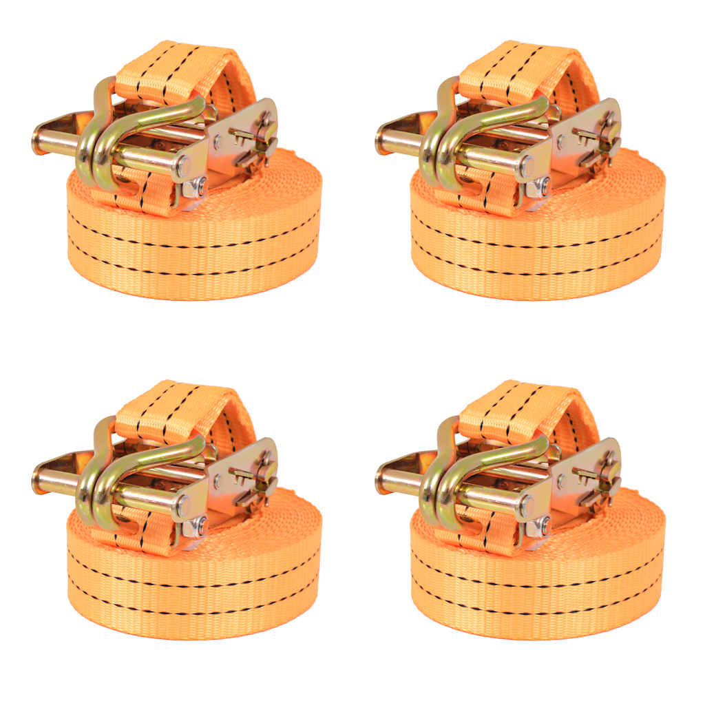 Ratchet Tie Down Straps 2 Tonnes Orange 6 m x 38 mm 4