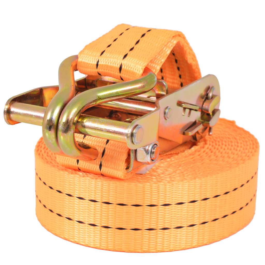 Ratchet Tie Down Straps 2 Tonnes Orange 6 m x 38 mm 4
