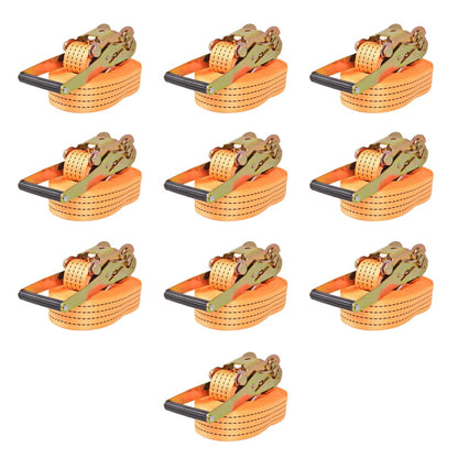 Ratchet Tie Down Straps 2 Tonnes Orange 8 m x 50 mm 10