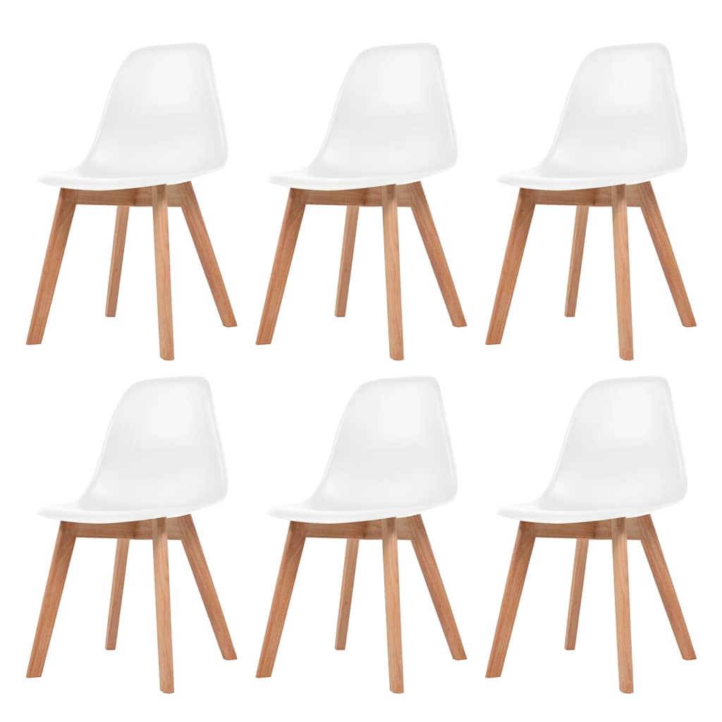 vidaXL Dining Chairs 6 pcs White Plastic 1
