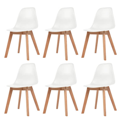 vidaXL Dining Chairs 6 pcs White Plastic 1