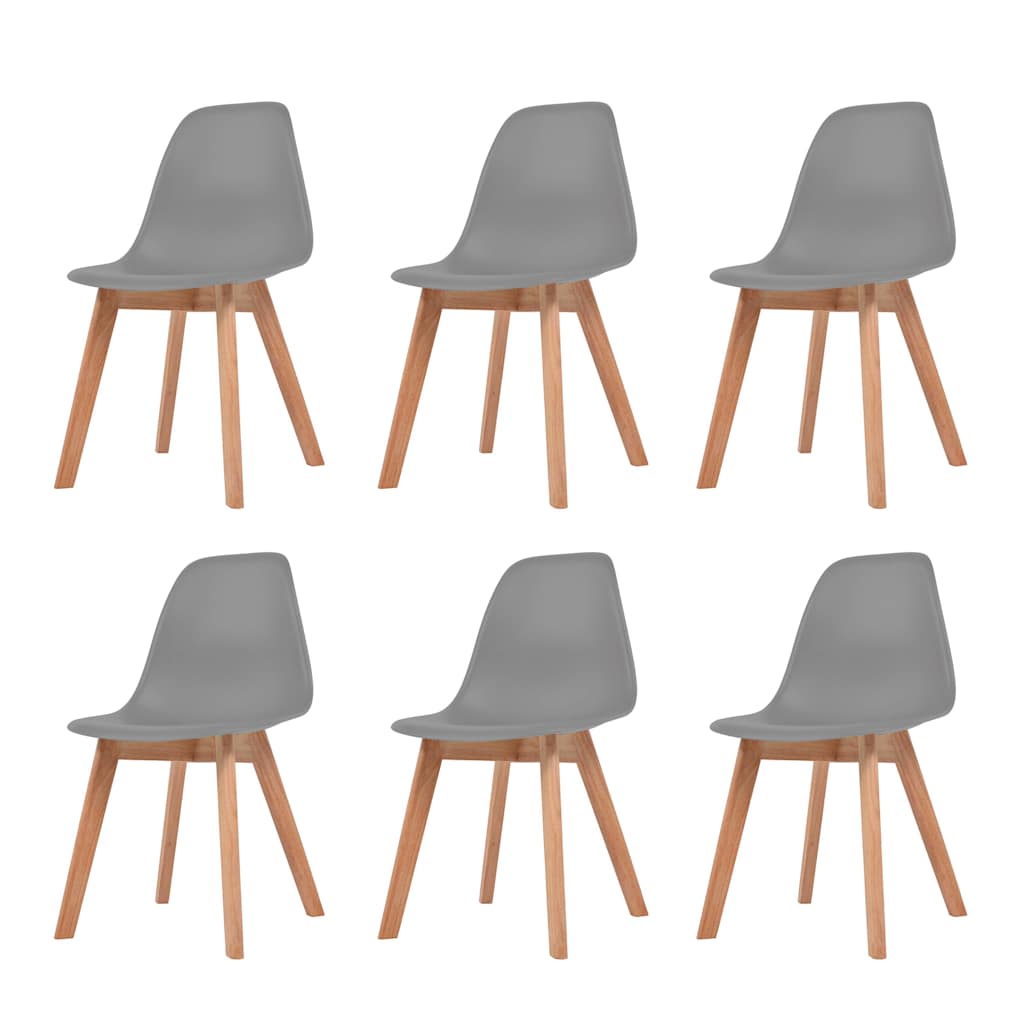 vidaXL Dining Chairs 6 pcs Grey Plastic 1
