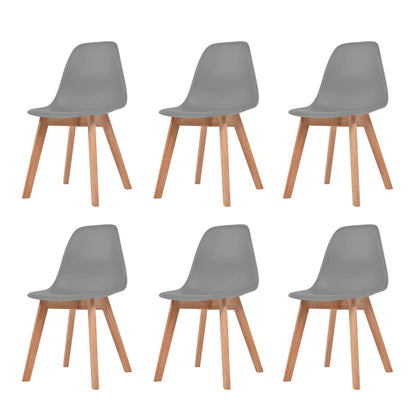 vidaXL Dining Chairs 6 pcs Grey Plastic 1