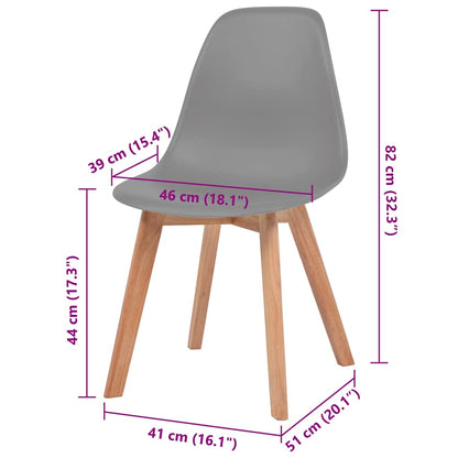 vidaXL Dining Chairs 6 pcs Grey Plastic 6