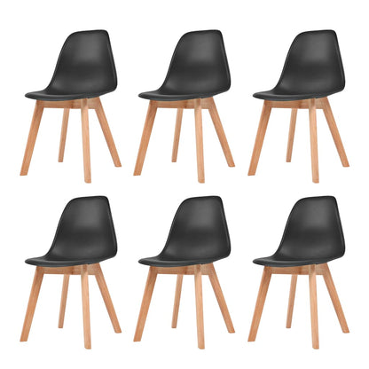 vidaXL Dining Chairs 6 pcs Black Plastic 1