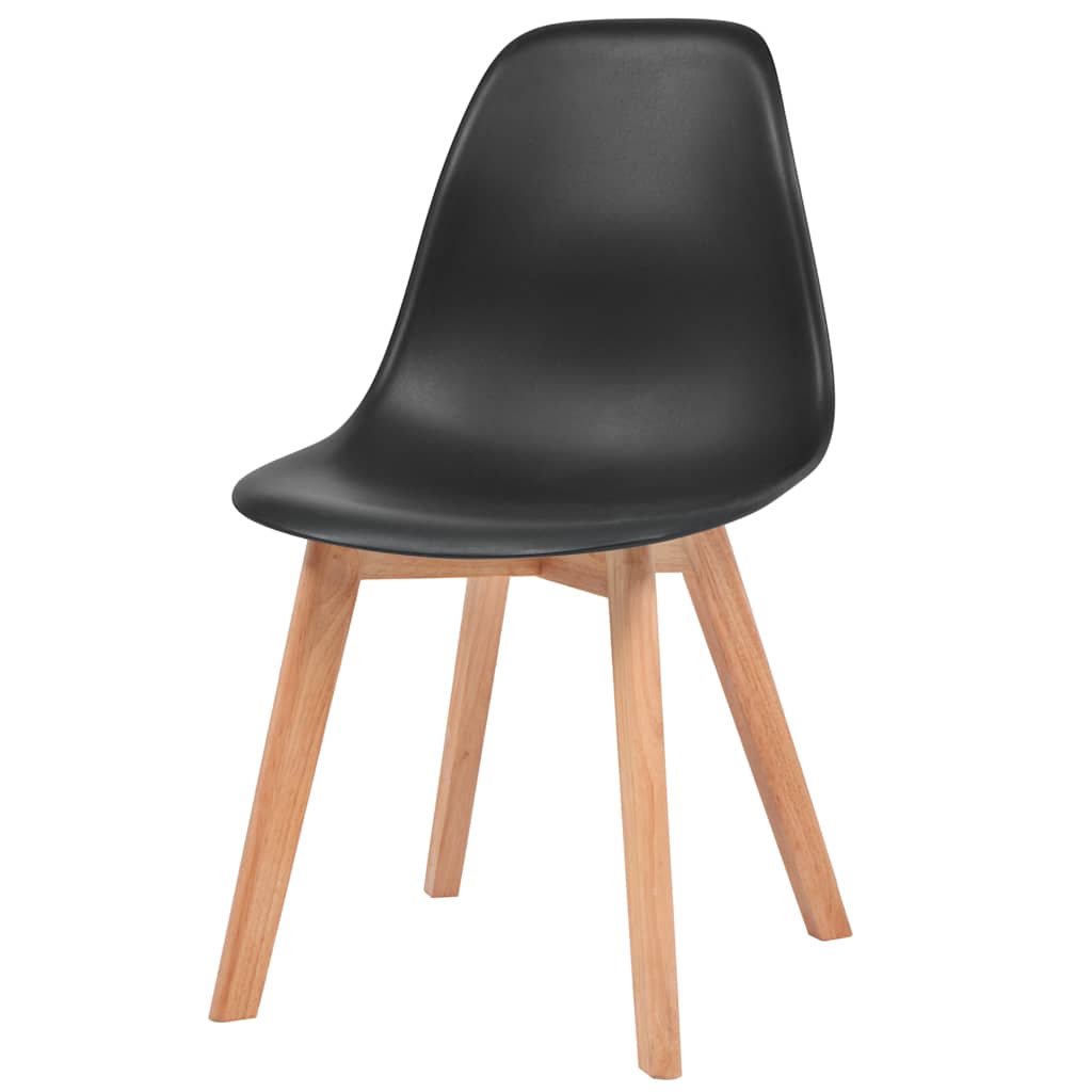 vidaXL Dining Chairs 6 pcs Black Plastic 3