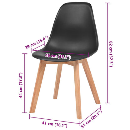 vidaXL Dining Chairs 6 pcs Black Plastic 6