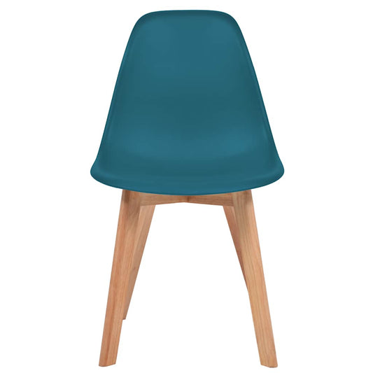 vidaXL Dining Chair | Set of 6 | Turquoise | Plastic seat and rubberwood legs 2
