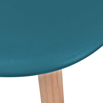 vidaXL Dining Chair | Set of 6 | Turquoise | Plastic seat and rubberwood legs 5