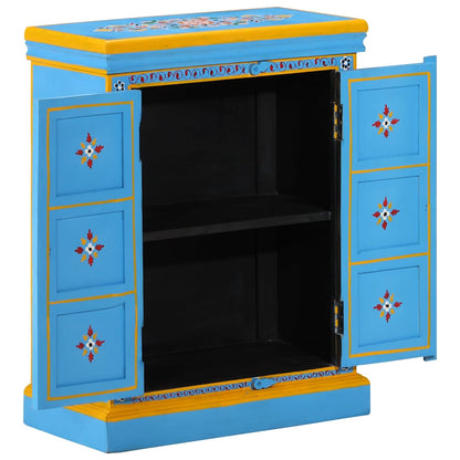 244838 vidaXL Sideboard Solid Mango Wood Turquoise Hand Painted 3