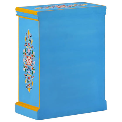 244838 vidaXL Sideboard Solid Mango Wood Turquoise Hand Painted 5
