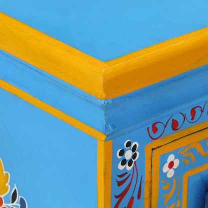 244838 vidaXL Sideboard Solid Mango Wood Turquoise Hand Painted 6