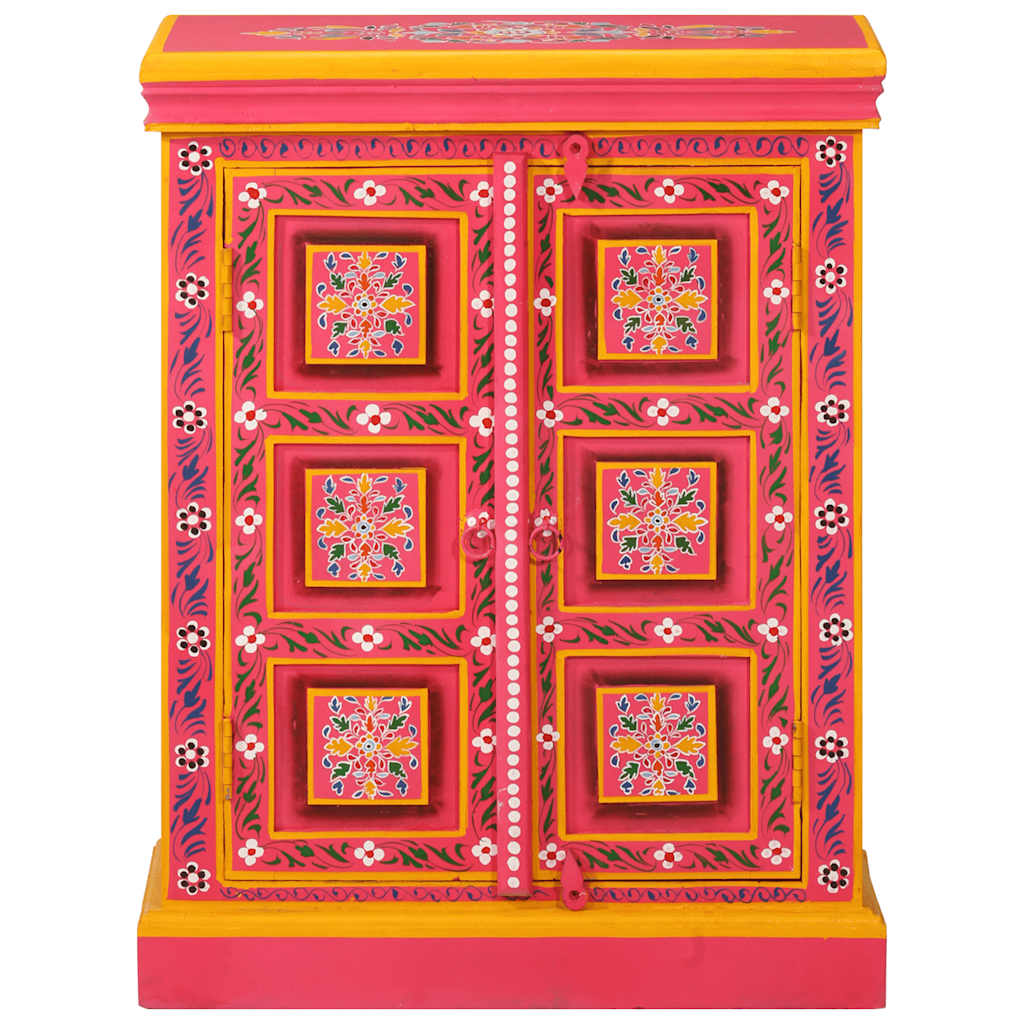 Sideboard Solid Mango Wood Hand Painted Pink